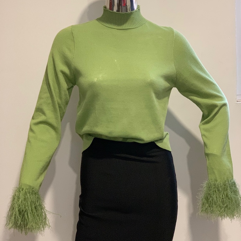 NWT pistachio Green low turtle neck shirt